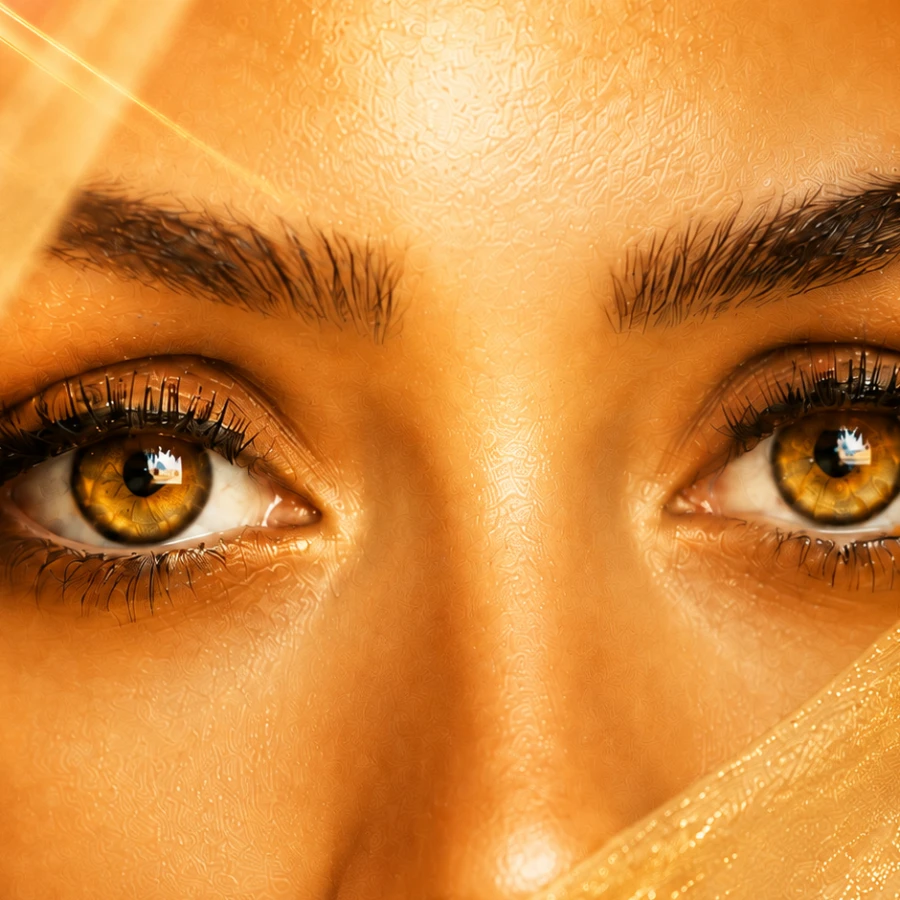 Nahaufnahme von Augen &ndash; aufmerksamer, hoffnungsvoller Blick