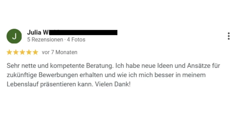 Bewertung von Julia W.
